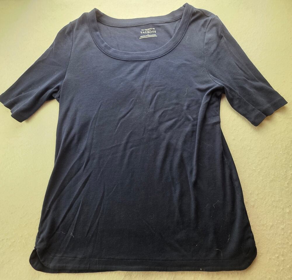 Talbots 3/4 Sleeve Shirt Blue Size Large